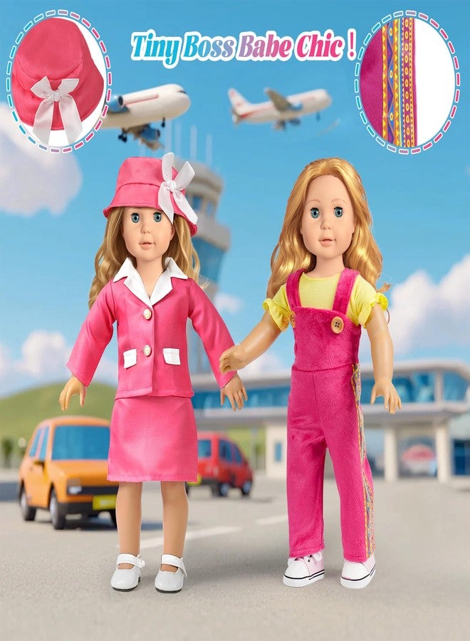WONDOLL 9 Sets American 18 Inch Doll Clothes and Accessories - Outfits Sets - Princess Fashion Bundle for Girl(No Doll) - Image 5